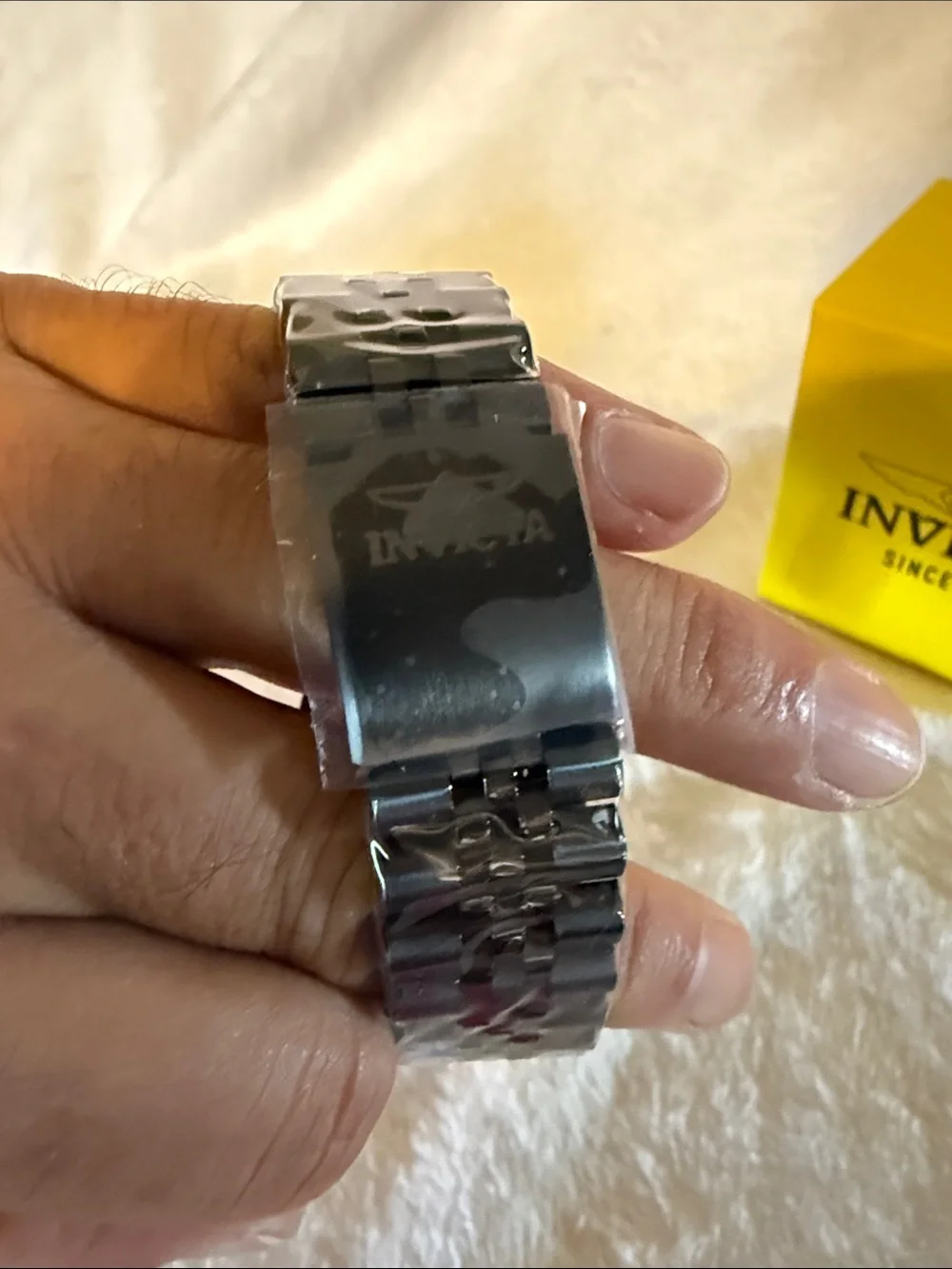 Invicta Silver Dial Mens Watch with Black Bracelet